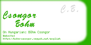 csongor bohm business card